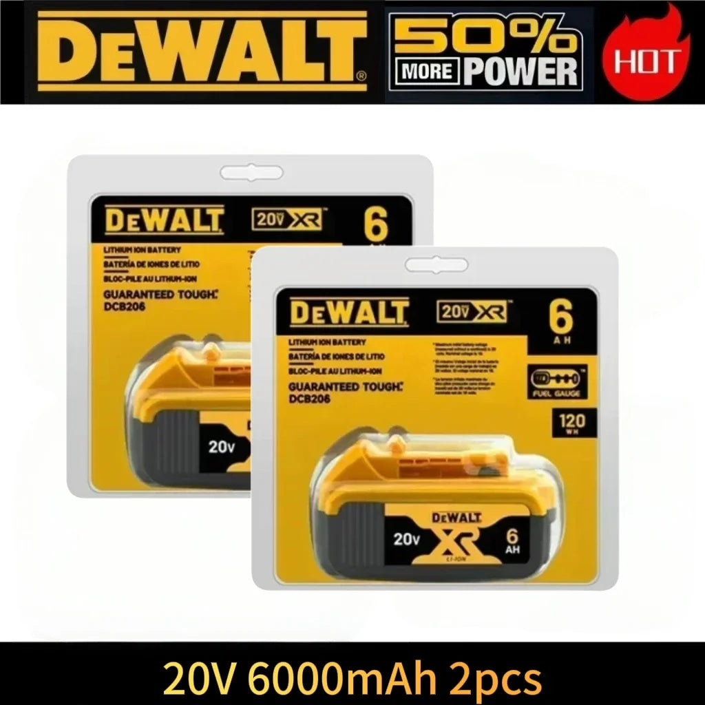 100% Genuine Dewalt 20V 6AH Battery, Rechargeable Lithium Ion Battery, Dewalt DCB200DCBL722/DCL050/DCF850Power Tool Replacement