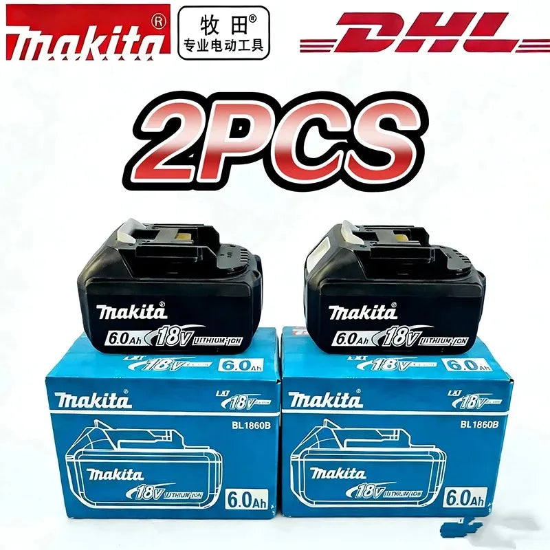 Makita 18V High‑Capacity 6.0Ah Lithium‑ion Battery Fit BL1860B BL1850B BL1840 BL1830 BL1815 Cordless Power Drill Battery Pack