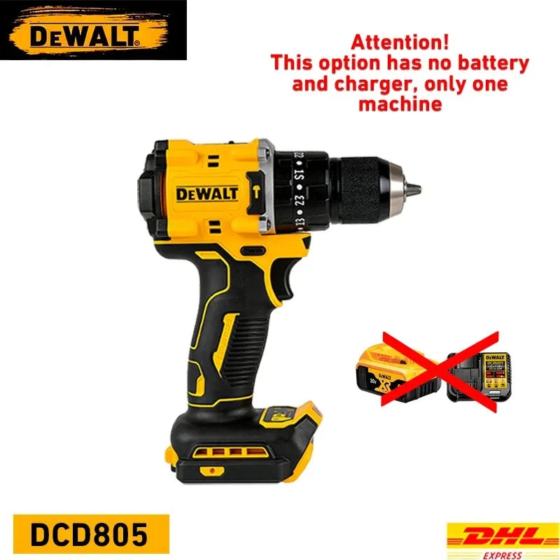 DEWALT DCD805 20V Brushless Hammer Drill with Lithium-ion Battery Kit, Compact Multi-function Percussion Drill for Home & Pro