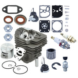 44.7mm Cylinder Piston Carb Kit For Stihl MS261 MS 261 MS261C Chainsaw Replacement 1141 020 1200 Oil Seal Gas Cap