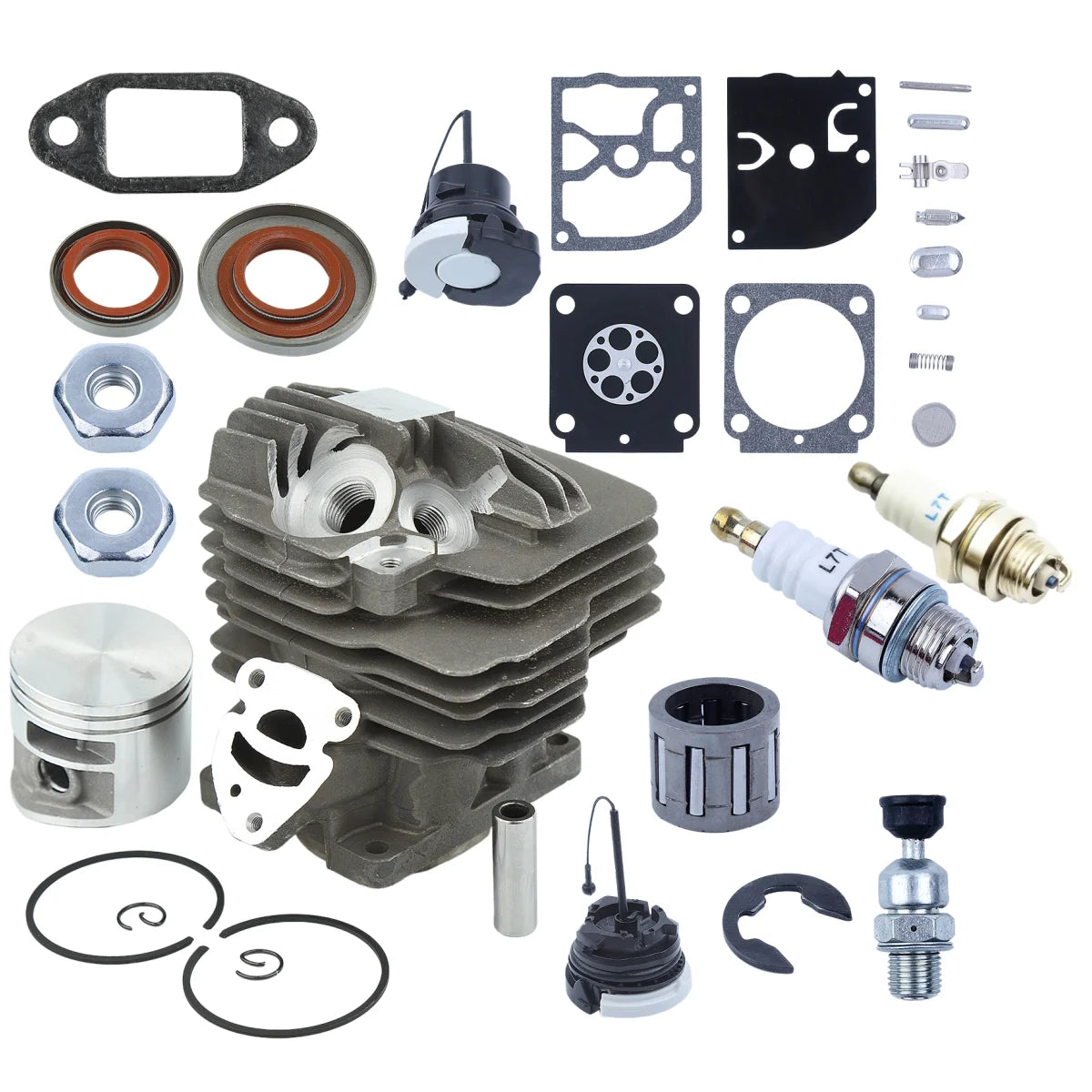 44.7mm Cylinder Piston Carb Kit For Stihl MS261 MS 261 MS261C Chainsaw Replacement 1141 020 1200 Oil Seal Gas Cap