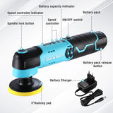 Duratech 12V Cordless Car Polisher Compact & Powerful 6-Speed Buffer with 2.0Ah Battery Full Detailing Kit for Car Care