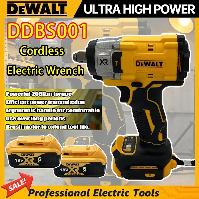 DEWALT 3250RPM Cordless Electric Wrench 205Nm Brushless Impact Wrench High Torque Power Repair Tool for DIY And Professional Use
