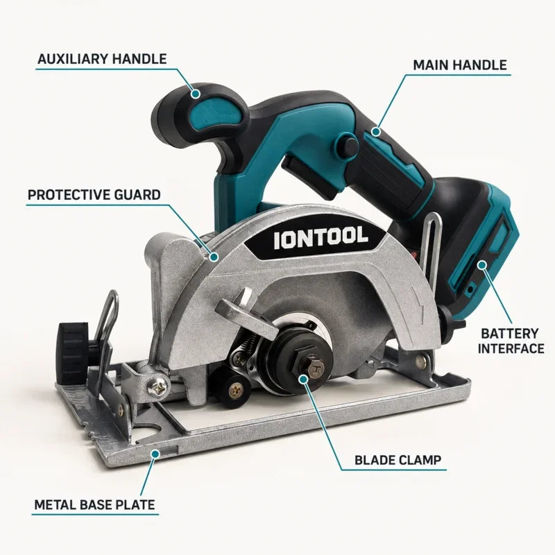 IONTOOL 6500-12500RPM 850W 5.5 Inch Cordless Circular Saw Tool Only for Workshop Wood Cutting and Material Trimming
