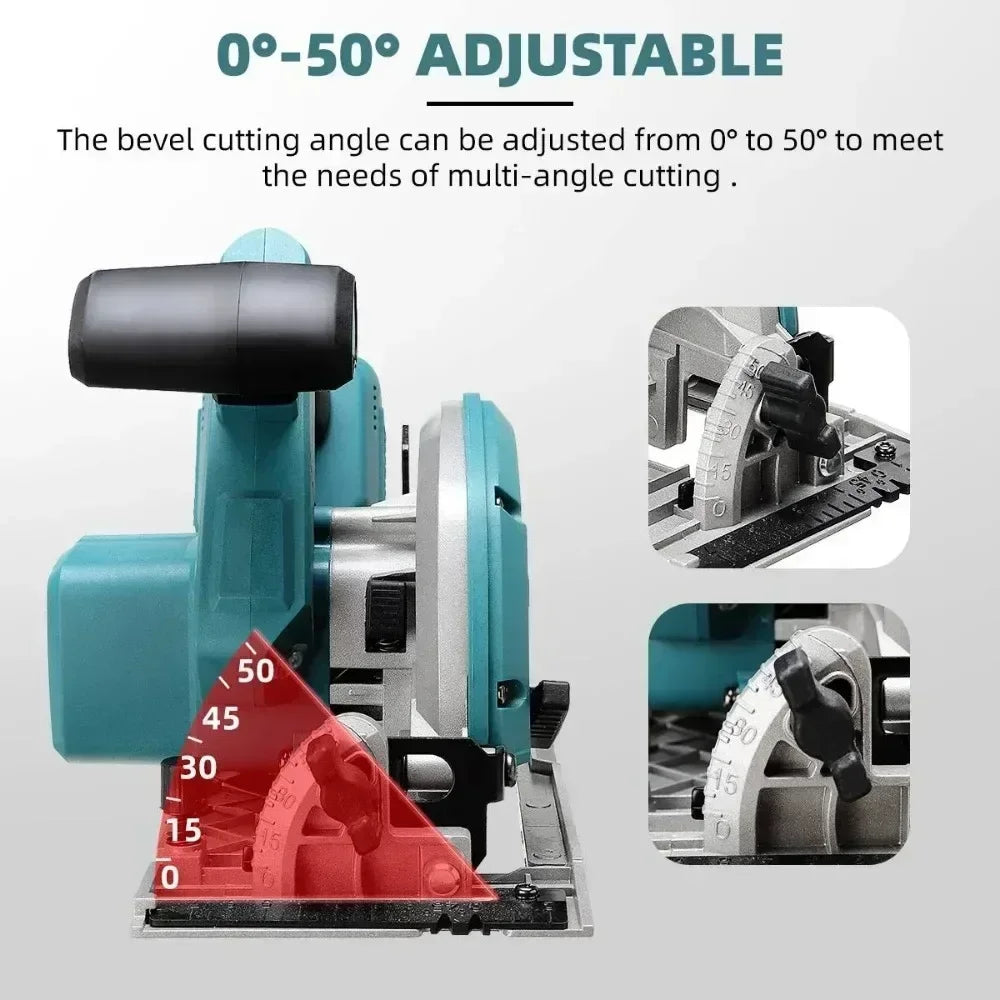 165mm Brushless Circular Saw Cordless Electric Saw for Wood Metal Ceramic Stone Wall Cutting Electric for Makita 21V Battery