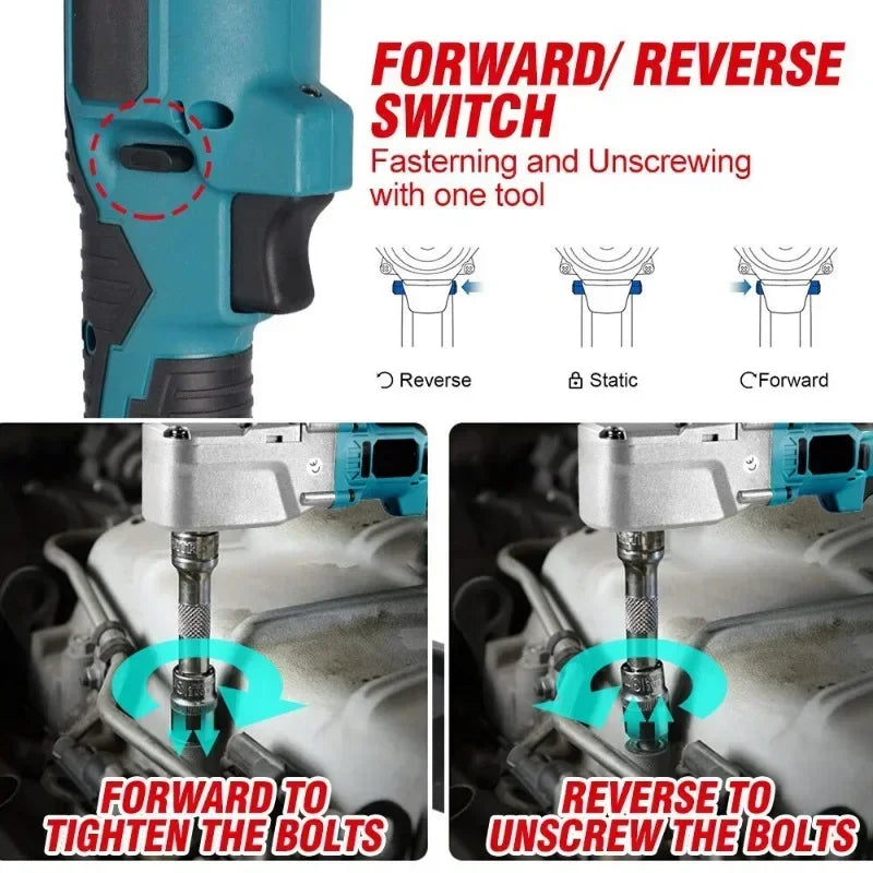 1000NM Brushless Electric Ratchet Wrench 588Vf 1/2'' Ratchet Wrench Set Power Tool Removal Screw Nut for Makita 18V Battery