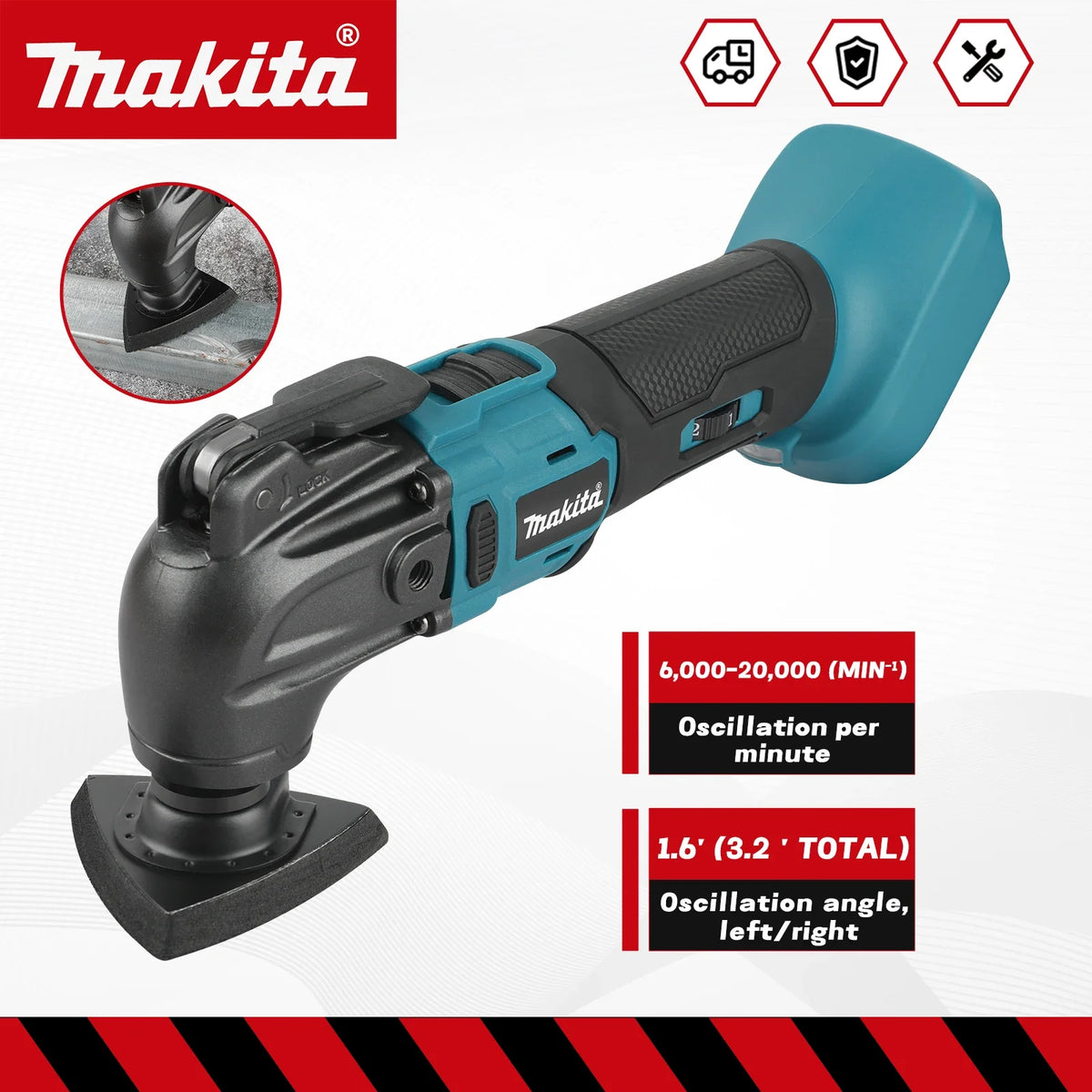 2026 Makita Brushless Quick Release Oscillating 18V Tool Multi Functional Tool Renovator Electric Trimmer Compatible.DTM51
