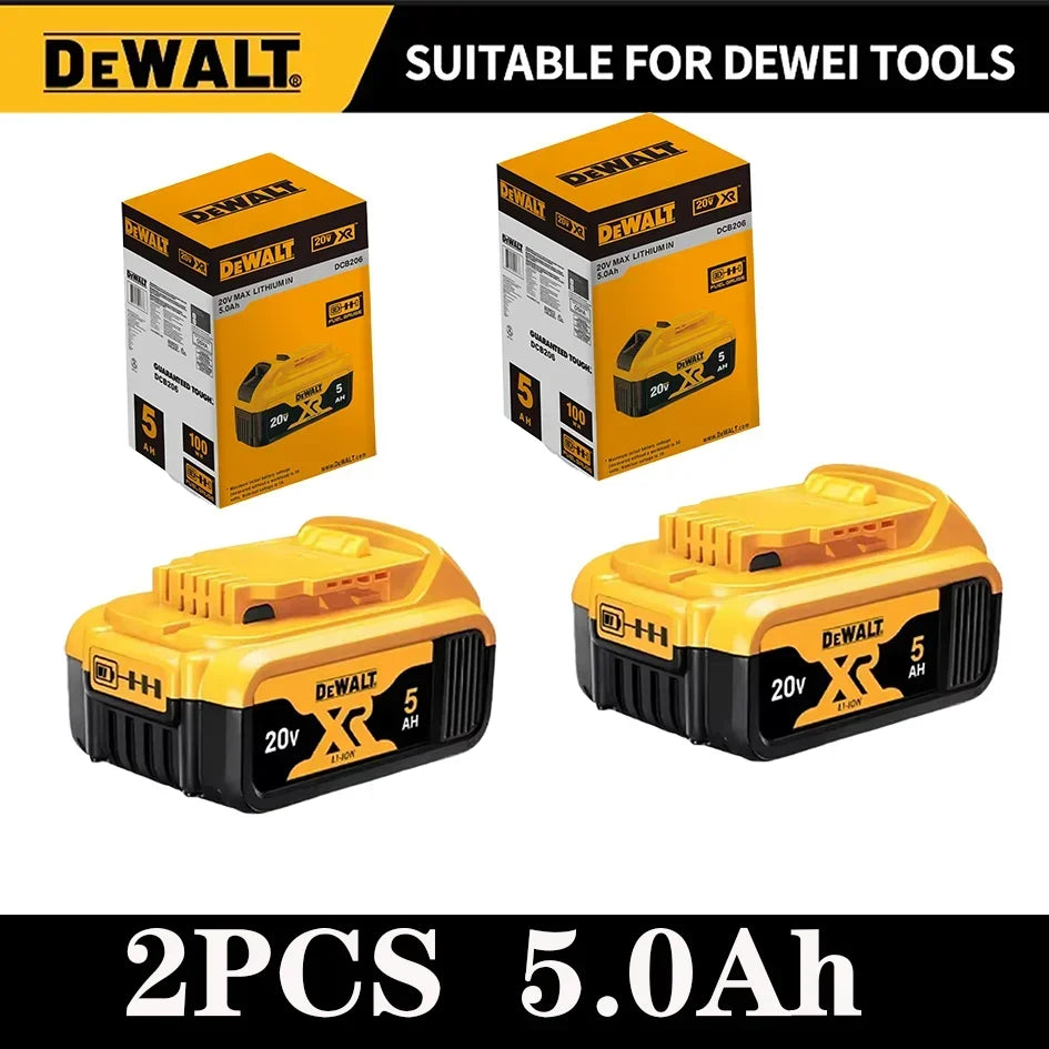 Dewalt 20V Battery 5AH 6AH 18V5.0AH Rechargeable Lithium Ion Battery, Dewalt DCB200 Power Tool Replacement Battery