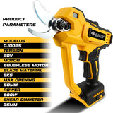 Electric Goddess Brushless 50mm Electric Scissors Cordless Fruit Tree Garden Electric Pruning Shear For Dewalt 20V Battery Pin ﻿