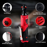Cordless Ratchet Wrench 3/8'' Electric Rechargeable Screwdriver Removal Screw Nut Car Repair Tools For 12V/18V Battery