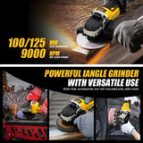 M-WALK 125mm Brushless Cordless Electric Angle Grinder 4 Gears 9000RPM Grinding Polisher Cutter Tool For Dewalt 18/20V Battery