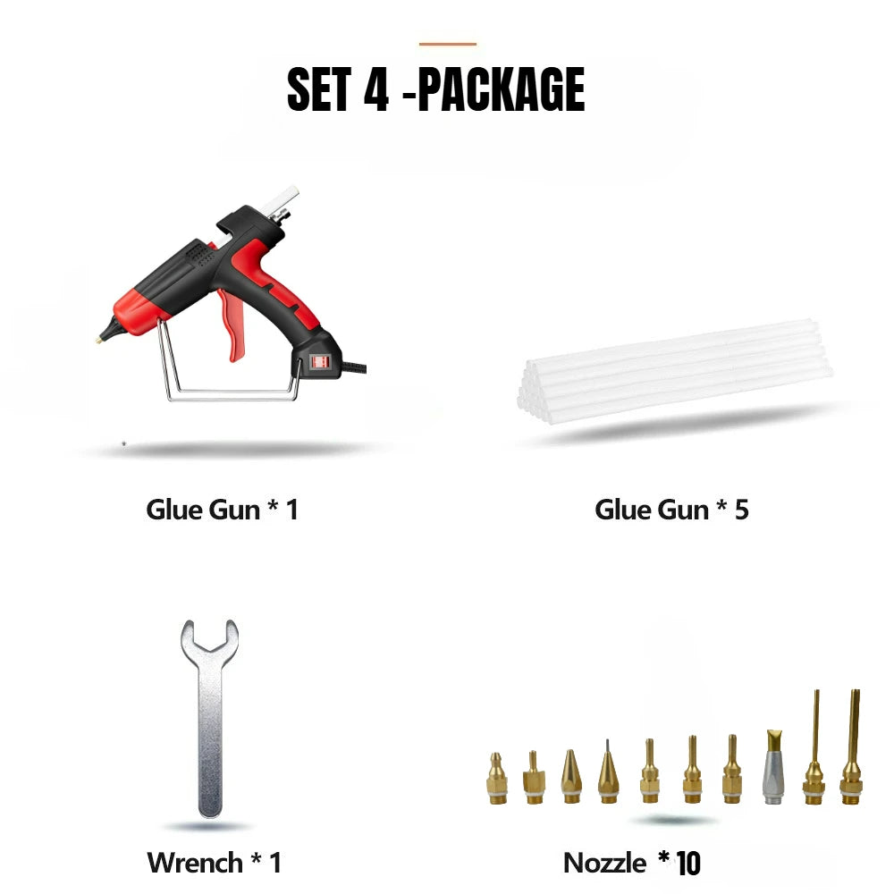 300W Hot Silicone Gun Red for 11mm Glue Sticks,AC Plug,High Power Industrial Hot Glue Gun Heat Temperature Electric Repair Tool