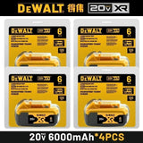 100% DEWALT XR Battery 20V 6AH 6000mAh Li-Ion High Capacity DCB206 Replacement Battery DCB200 DCB184 DCB204 DCB205 with Charger