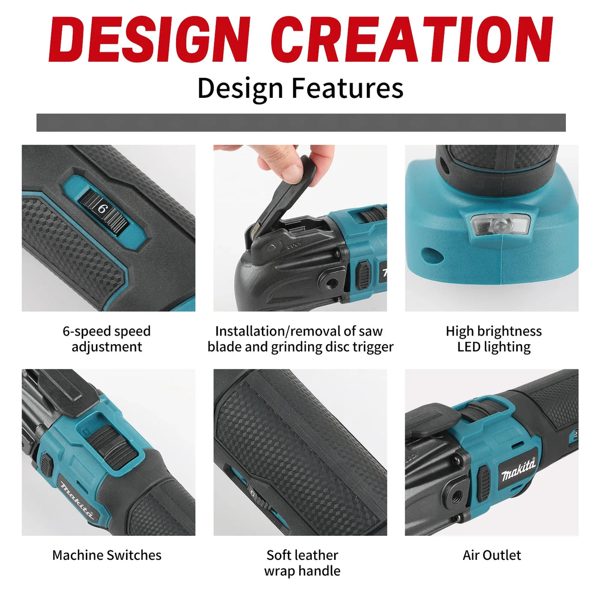 2026 Makita Brushless Quick Release Oscillating 18V Tool Multi Functional Tool Renovator Electric Trimmer Compatible.DTM51