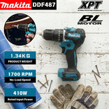 Makita DDF487 18V Brushless Cordless Drill Driver 60N Torque 0-1700 RPM For Furniture Repair And Replacing Drawer Slides
