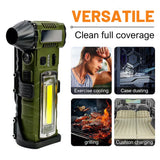 Portable Camping Fan with Light 8000mAh Battery Operated Waist Fan 130000RPM Mini Jet Blower for Tent Outdoor Work and Cleaning