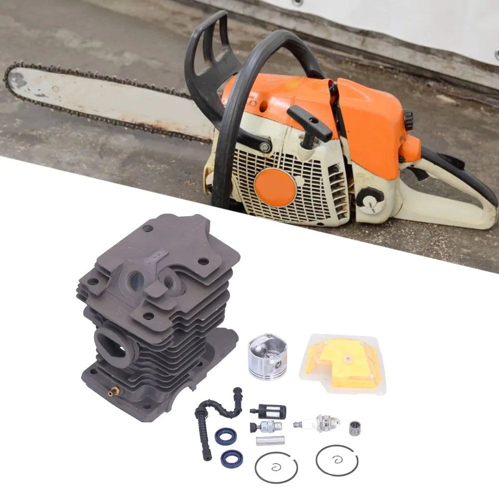 Grey Cylinder Piston Kit Metal Easy to Install Pressure Relief Valve Set Compact Chainsaw Piston Kit for Stihl MS270 MS280