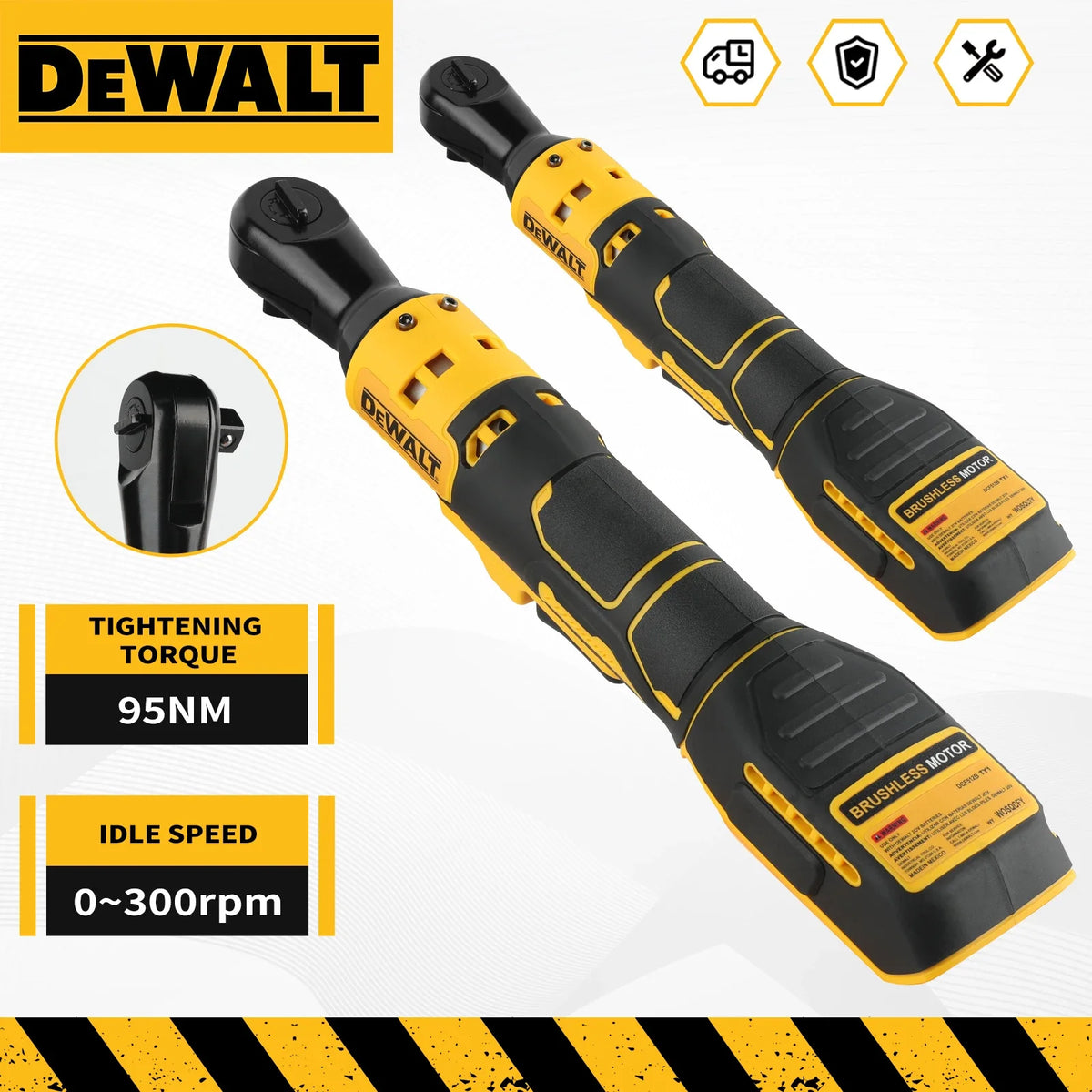DEWALT DCF512 20V Brushless 1/2" Right Angle Ratchet Wrench LED Display Variable Speed for Auto Repair Construction