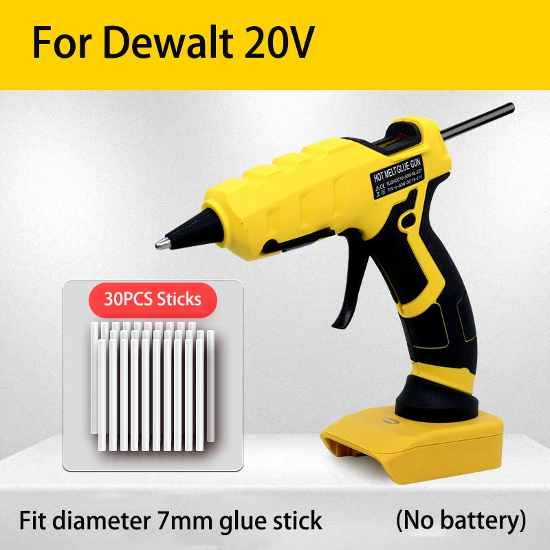 Cordless Hot Melt Glue Gun For Makita/DEWALT/BlackDecker/Milwaukee/Bosch With 30 Sticks 18V Lithium Battery Electric Repair Tool