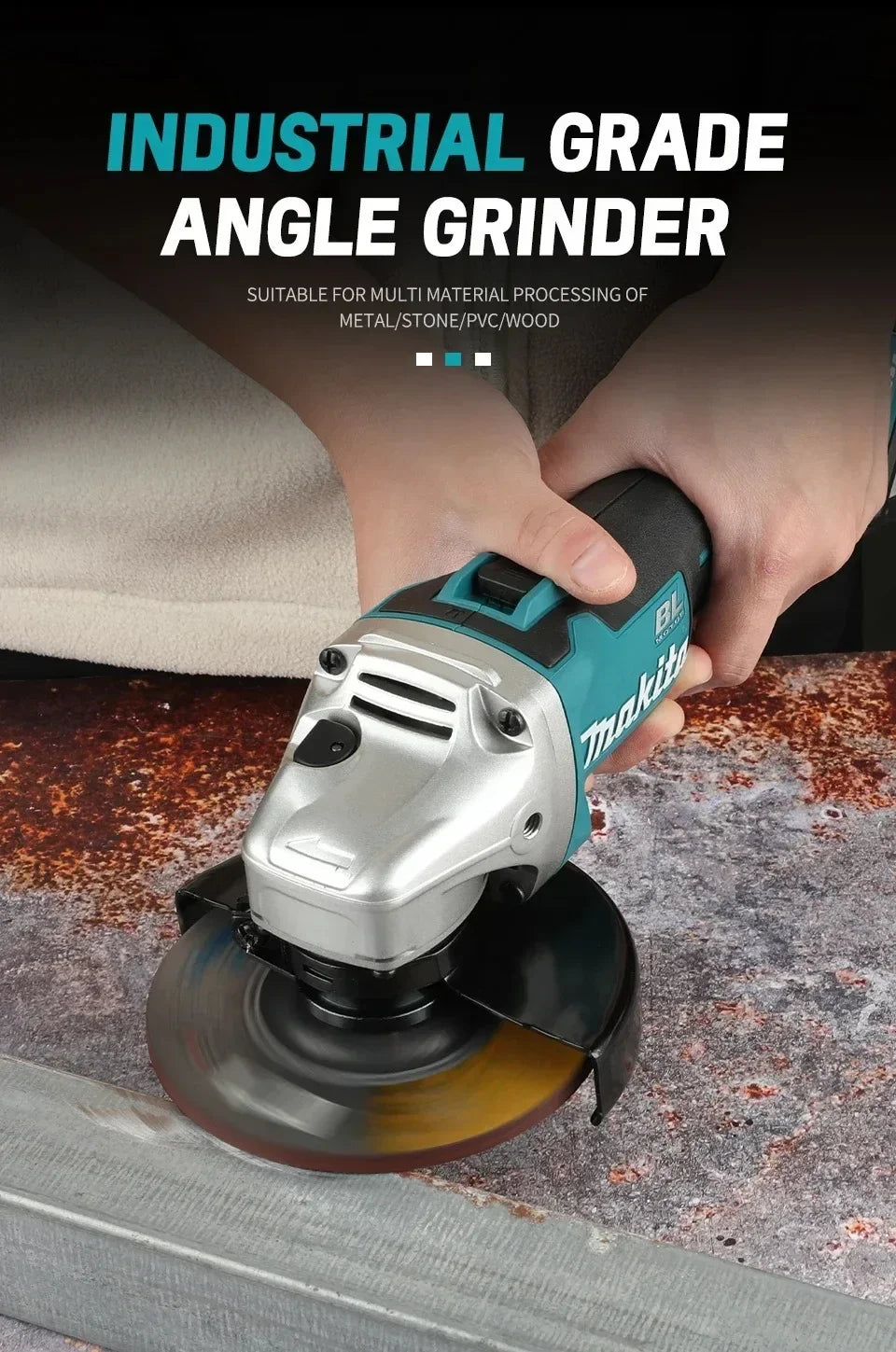 Makita DGA404 100mm Cordless Lithium Angle Grinder Multi Purpose Hand Tool For Metal Cutting Sanding And Polishing
