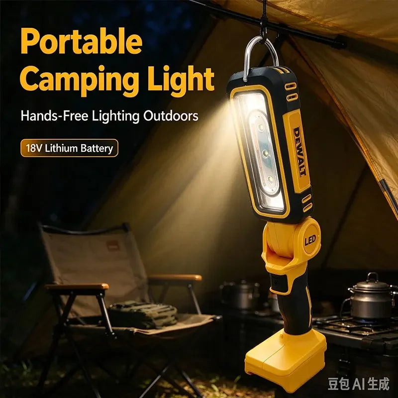 DEWALT 18V Lithium Battery 90 Degree Multifunctional Folding Work Light Portable Camping Light Emergency Flashlight Car Service