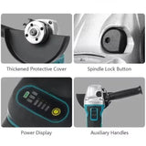 Makita DGA404 18V 125mm Brushless Angle Grinder Cordless Rechargeable Power Tool（2 Batteries and 1 tool）