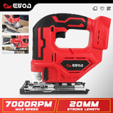 Electric Goddess Cordless Electric Jig Saw Portable Multi-Function Saw Vertical Wood Power Tool For Milwaukee 20V Battery Pin