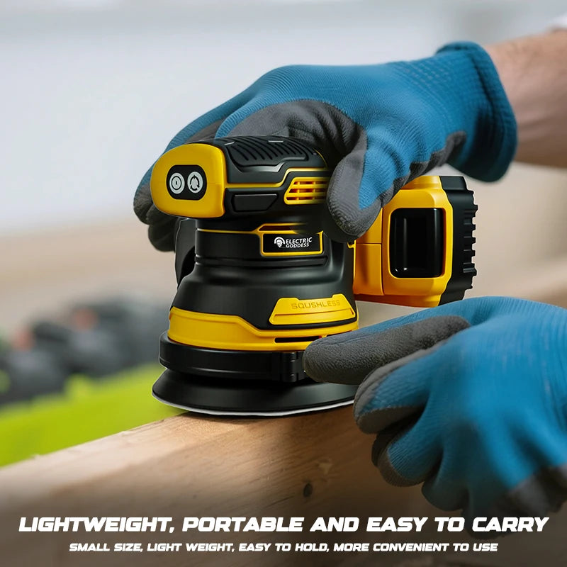 Electric Goddess 8000RPM Random Orbit Sander Home DIY Carpenter Strong Dust Collection Polisher For Dewalt 20V Battery Pin