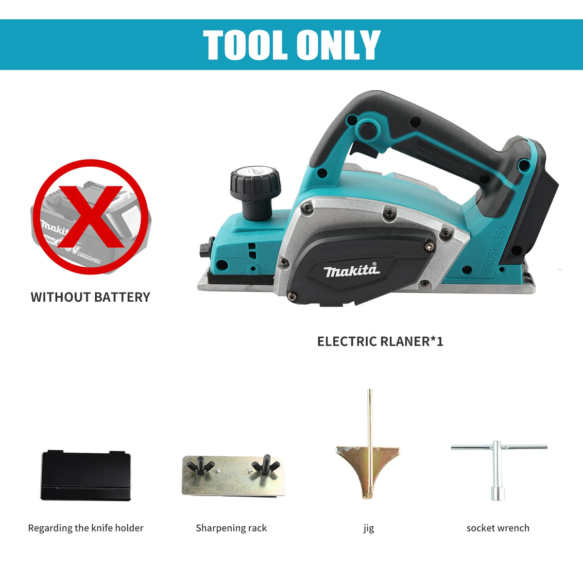 Makita DKP180 Portable Cordless Woodworking Electric Planer 15000RPM Planer Trimmer Wood Milling Engraving Slotting Power Tool