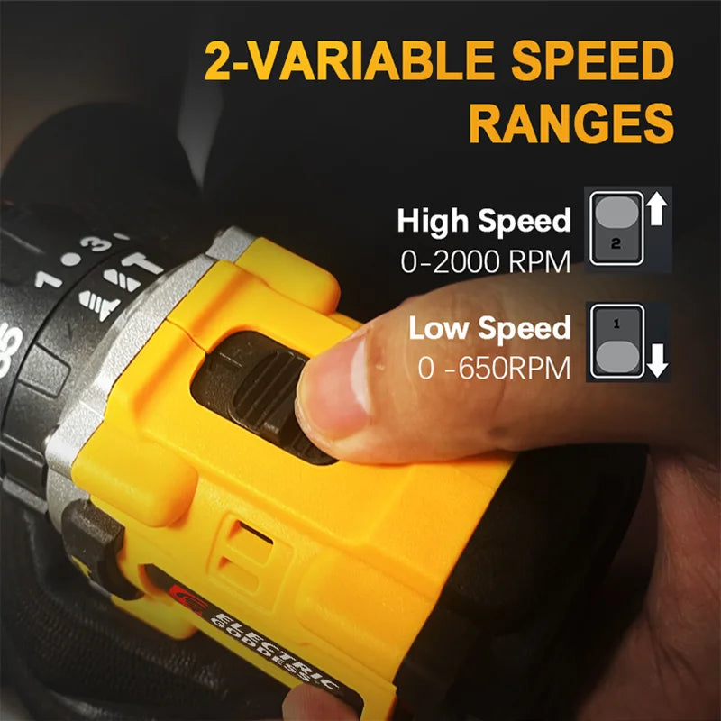 Brushless Compact Electric Screwdriver Lithium-ion Hand Drill Impact Drill Power Tool for Dewalt 20v Battery Pin