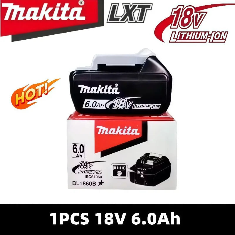 6Ah 100% Original Makita 18V Battery BL1860B Rechargeable Lithium-Ion Battery for Makita 18V Power Tools Replace the Battery.
