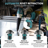 Makita Brushless Cordless Electric Rivet Gun 3.2-4.8mm ,18V Battery for Stainless Steel Aluminum Rivets DIY & Industrial
