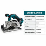 IONTOOL 6500-12500RPM 850W 5.5 Inch Cordless Circular Saw Tool Only for Workshop Wood Cutting and Material Trimming