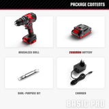 YEVOLT YVGCB20JY Series 20V Brushless Electric Drill Li-ion Compact Cordless Driver High Speed Handheld Screwdriver Power Tools