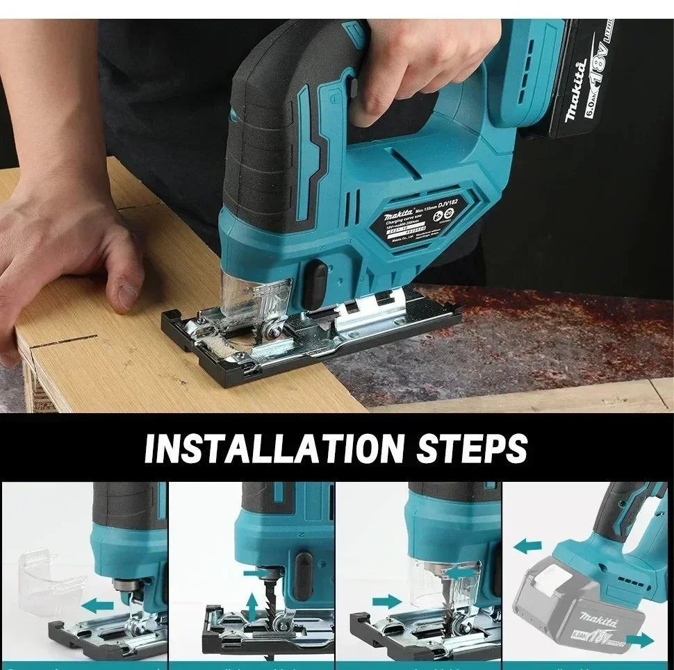 Makita DJV182 18V Cordless Jig Saw 2700rpm Power For Cutting Plywood Sheets During Custom Closet Shelf Installation Projects