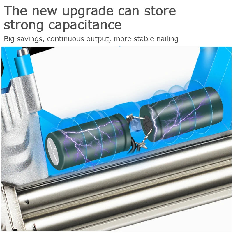 2300W Electric Nailer Straight Staple Nail Gun F30/F25/F20/F15 220V Woodworking Tool Furniture Tacker for Home Improvement