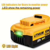 2Pack 20V 8.0Ah Replacement Battery Compatible For Dewalt 20V MAX Battery DCB200 DCB204 DCB206 DCB206-2 DCB201 DCB203 DCB181 DCB