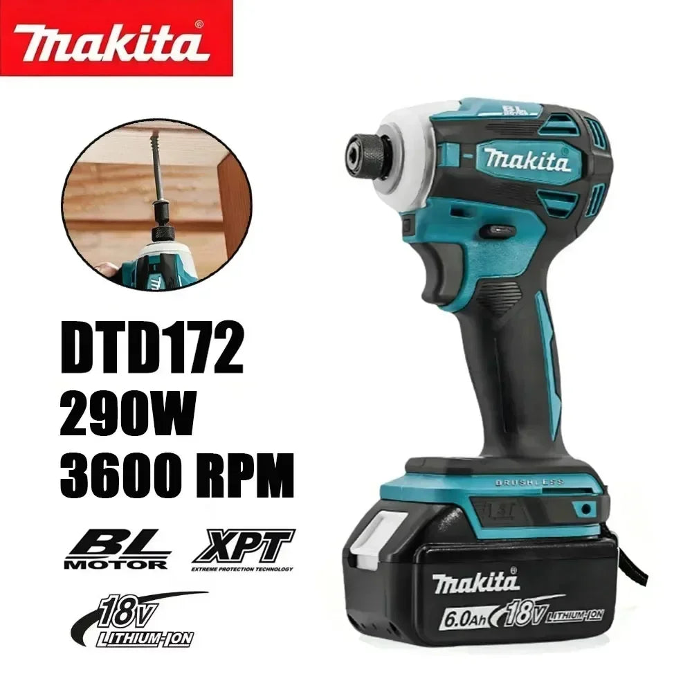 Makita DTD172 18V Brushless Cordless Impact Driver Electric Drill Power Tool For Driving Deck Screws During Deck Rebuild
