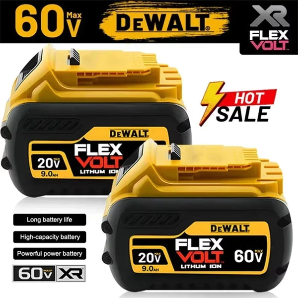 100% Genuine DEWALT Battery 60V 9Ah Flexvolt battery 20V 6Ah 5Ah DCB1104 DCB609 DCB206 For Dewalt rechargeable tool battery