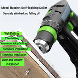 HAOLTON Cordless Brushless Drill 4-in-1 Kit, Quick Release/Offset/Right Angle Chuck, Variable Speed LED, for Makita 18V Battery