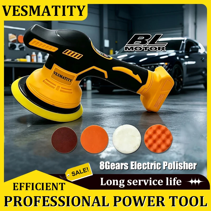 Digital Display 8 Gears Cordless Electric Car Polisher Auto Waxing Polishing Machine Tool for DEWALT Battery