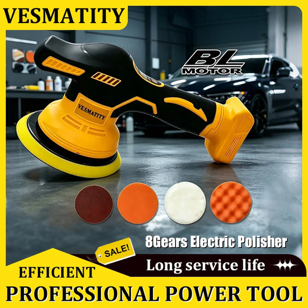 Digital Display 8 Gears Cordless Electric Car Polisher Auto Waxing Polishing Machine Tool for DEWALT Battery