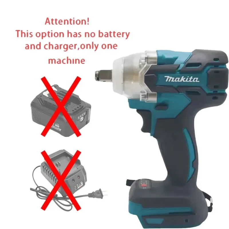 Makita 285N.m Brushless Cordless Impact Wrench, Electric Wrench High Power Shock Absorber for Auto Repair (Tool Only)