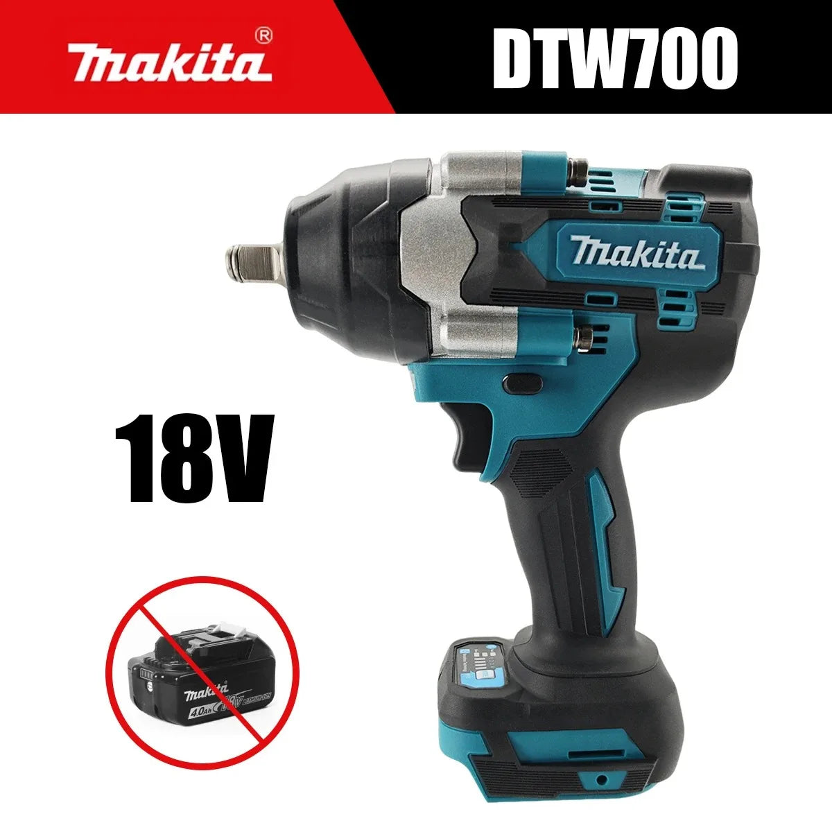 Makita DTW700 18V Cordless Impact Wrench Brushless Motor 700Nm 1000Nm Nut Busting 1/2 Inch 4 Speed with XPT and Auto Stop
