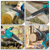 YOFIDRA 8 Inch Brushless Electric Chainsaw 4500W Cordless Woodworking Pruning Saw Cutting Power Tool For Makita 18V Battery Pin