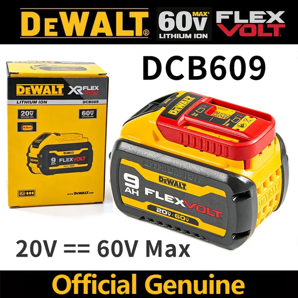 100% Genuine DEWALT Battery DCB609 9Ah 20V/ 60V FlexVolt Lithium Battery Replacement for DCB606 DCB205 DCB184 Power Tool Battery