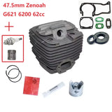 47.5mm G621 Cylinder Piston Bearing Gasket Seal Kit Universal Fit Zenoah G621AVS G620 G620PU 6200 62CC Chinese Topsun Chainsaw