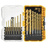Original DEWALT DW1361 Titanium Twist Drill Bit Set Woodworking Metal HSS High Speed Steel Drill Bits 21Pcs Tool Attachments