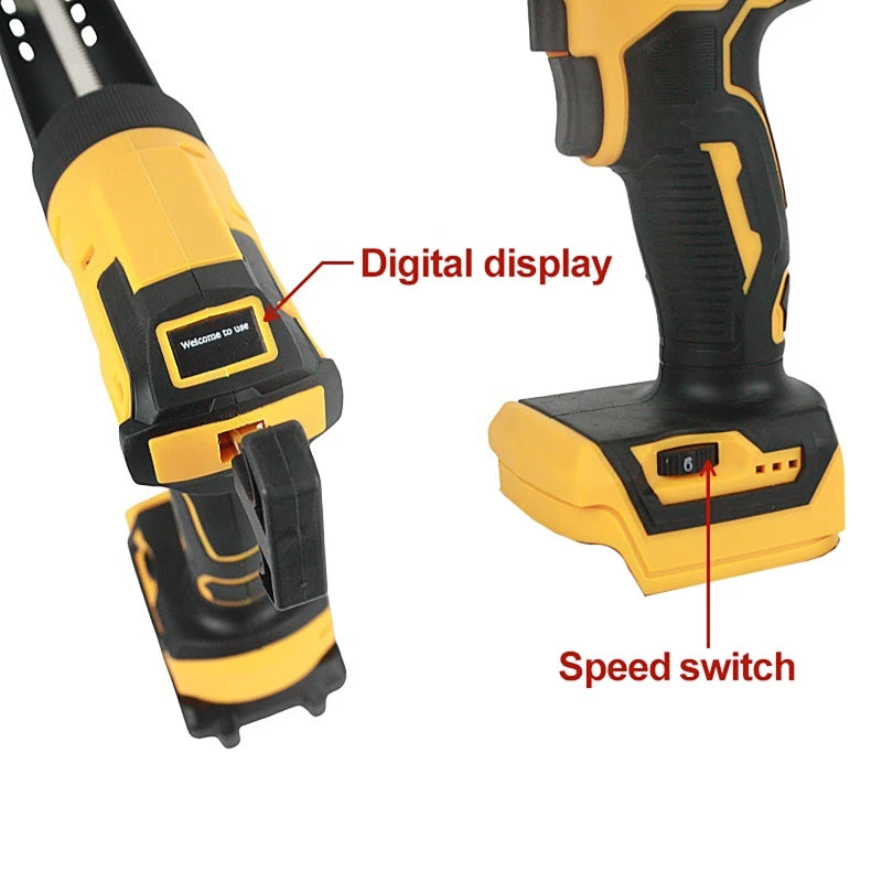 Electric Caulking Gun For Dewalt Battery 21V Cement 6 Speed Adjust Glass Adhesive Glue Seal Sealant Tool Wireless Glass Glue Gun