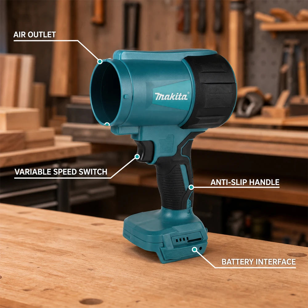 For Makita Handheld Construction Blower, 200m/s Jet Like Air, 800G Wind Power, Portable Cordless Debris Cleaner Tool